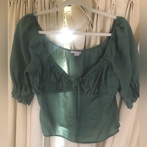 Green Crop Fitted- marked L fits S